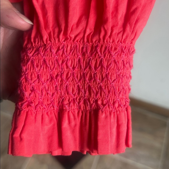 Tuckernuck Teagan Popover Coral Blouse Size Medium - Picture 5 of 10